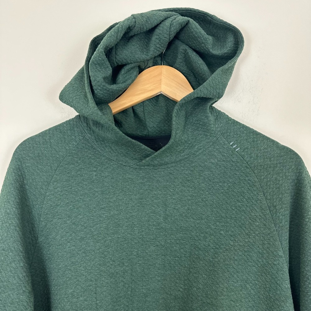 Lululemon At Ease Hoodie Heathered Rainforest Green Textured Stuff Mens M Read